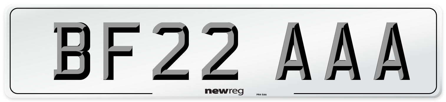 BF22 AAA Number Plate from New Reg